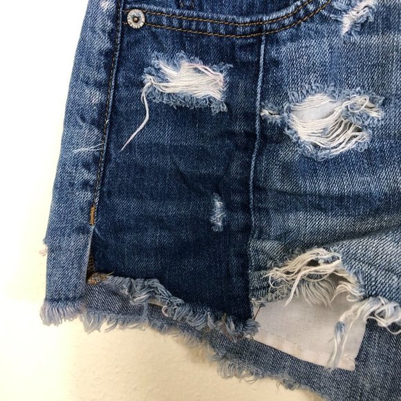 AMERICAN EAGLE Button Up Denim Jean Shorts Size 6 - Picture 3 of 12